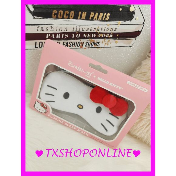 💗💤{The Crème Shop} 3D Hello Kitty plushie sleep mask 💤💗NEW - Picture 1 of 4